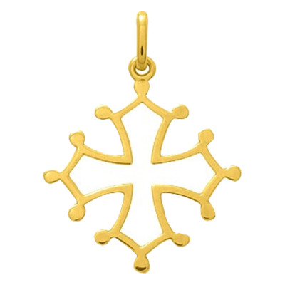 Croix Occitane fil carré, Or jaune, 17x26mm - Emanessence