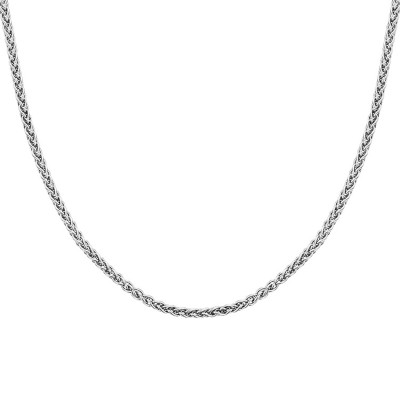 Chaîne maille spiga massive, Or blanc 750, 60 cm - Manillon