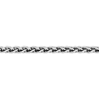 Chaîne maille spiga massive, Or blanc 750, 60 cm - Manillon