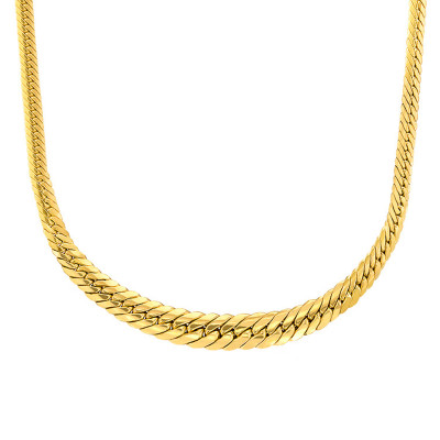 Chaine en chute Maille Anglaise, Or jaune 750, 42 cm - Manillon