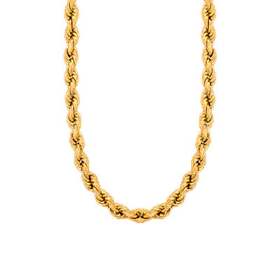 Chaîne Corde Torsadée Massive, Or jaune 750, 40 cm - Manillon