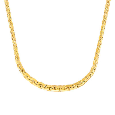 Chaine Chute Maille Haricot, Or jaune 750, 45 cm - Manillon