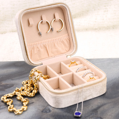 Coffret à bijoux blanc, 10x10 cm - Les Essentiels