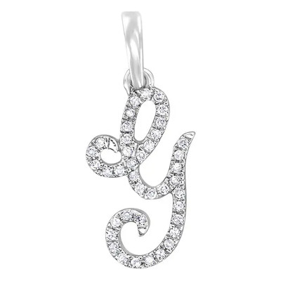 Pendentif lettre G, Or blanc 750 et diamants - Allegoria