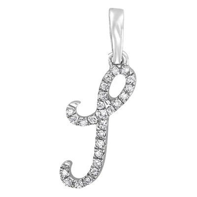 Pendentif lettre I, Or blanc 750 et diamants - Allegoria