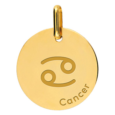 Pendentif Signe Astrologique Cancer, Or Jaune, 16mm - Lucas Lucor