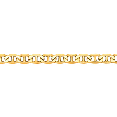 Chaîne Marine Plate, Or jaune 750, 55 cm - Manillon