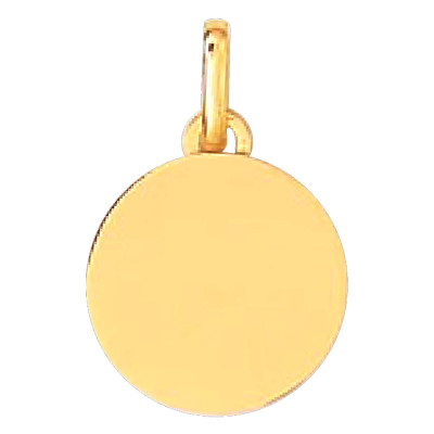 Pendentif rond à graver, Or jaune 750 - Lucas Lucor