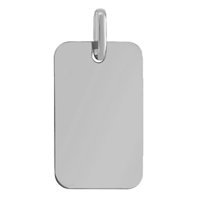 Pendentif plaque rectangulaire, Or blanc - Lucas Lucor