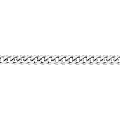 Chaîne Gourmette Diamantée, Argent 925, 70 cm - Manillon