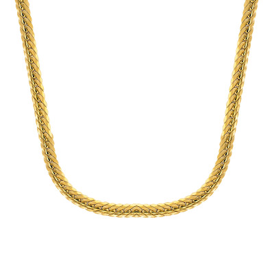 Chaîne Anglaise Creuse, Or jaune 750, 38 cm - Manillon