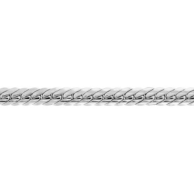 Chaîne maille anglaise creuse, Or blanc 750, 42 cm - Manillon