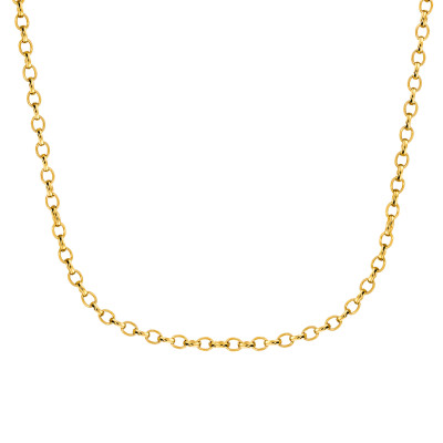 Chaîne Jaseron Ovale, Or Jaune 750, 45 cm - Buelling