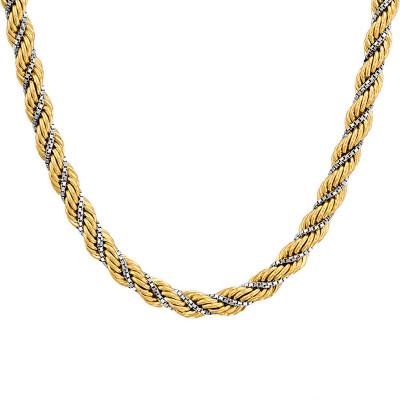 Chaîne Corde Torsadée Creuse, 2 Ors 750, 45 cm - Manillon
