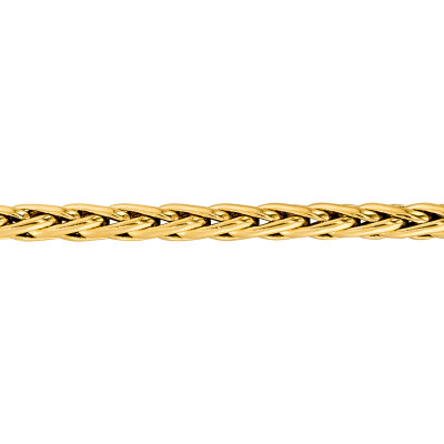 Chaîne Palmier Creuse, Or jaune 750, 60 cm - Manillon