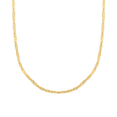 Chaîne Singapour, Or jaune 750, 55 cm - Manillon