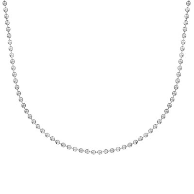 Chaîne Boule, Or Blanc 750, 70 cm - Buelling