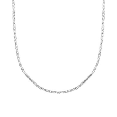 Chaîne maille singapour, Or blanc 750, 50 cm - Manillon
