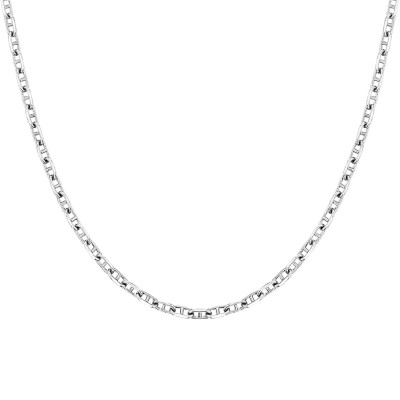 Chaîne maille marine, Or blanc 750, 50 cm - Manillon