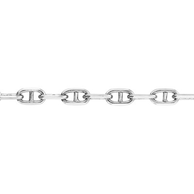 Chaîne maille marine, Or blanc 750, 70 cm - Manillon