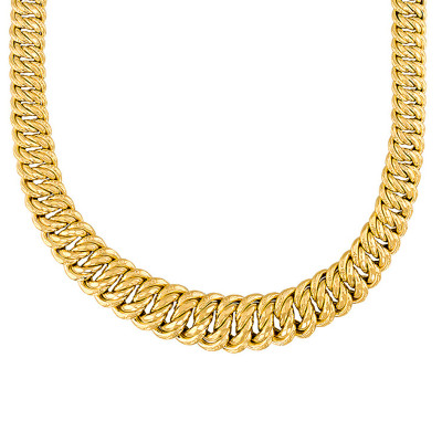Chaine Chute Maille Américaine Creuse, Or jaune 750, 50 cm - Manillon