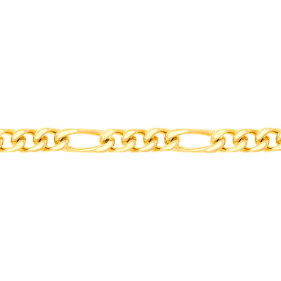 Chaine maille cheval alternée triple massive - Or jaune 750 - 40 cm - Manillon