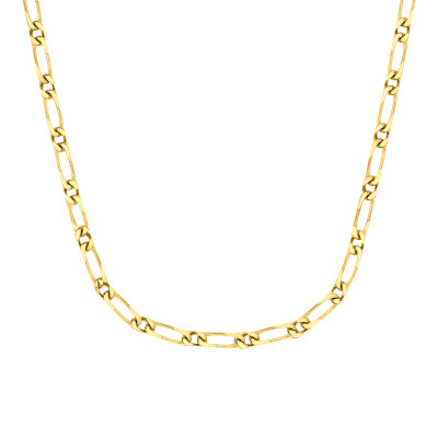 Chaîne Maille Cheval Alternée Ultra-Plate, Or jaune 375, 40 cm - Manillon