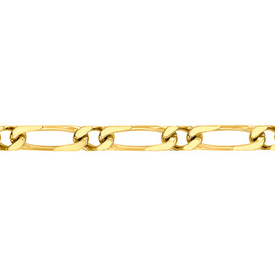 Chaîne Maille Cheval Alternée Ultra-Plate, Or jaune 375, 45 cm - Manillon
