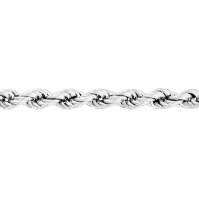 Chaîne maille corde torsadée massive, Or blanc 750, 45 cm - Manillon