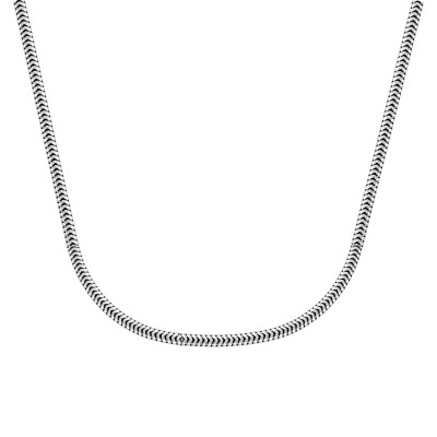 Chaîne maille serpentine ronde, Or blanc 750, 40 cm - Manillon