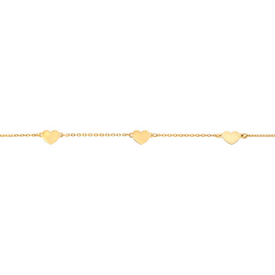 Bracelet Trois Coeurs, Or Jaune 375 - Bambins
