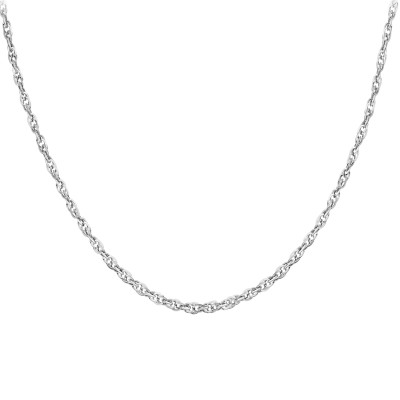 Chaîne Prince de Galles Diamantée, Or Blanc 375, 41 cm - Manillon