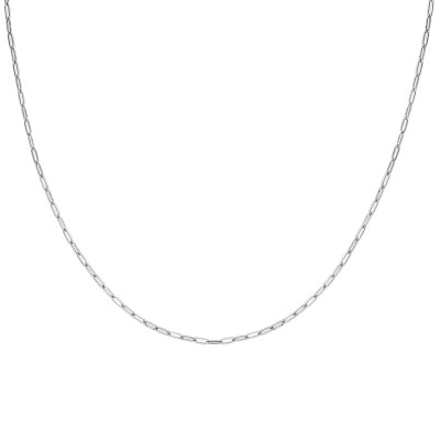 Chaîne Rectangulaire, Or blanc 375, 46 cm - Manillon