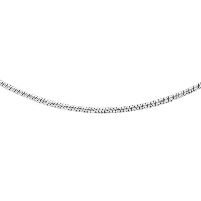 Chaîne Serpentine Ronde, Or Blanc 375, 1,10 mm, 41 cm - Manillon