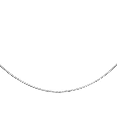 Chaîne Serpentine Ronde, Or Blanc 375, 0,80 mm, 41 cm - Manillon
