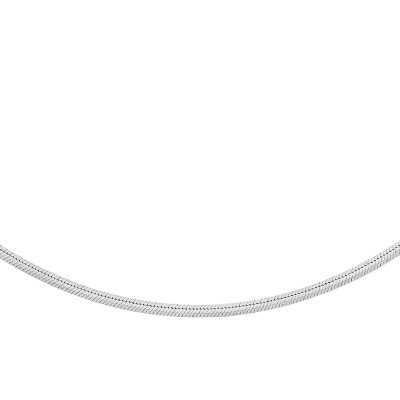 Chaîne Serpentine Carrée, Or Blanc 375, 46 cm - Manillon
