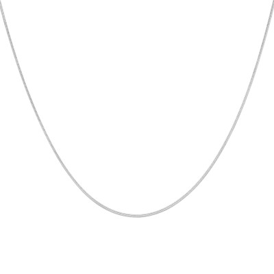 Chaîne Serpentine Carrée, Or Blanc 375, 46 cm - Manillon