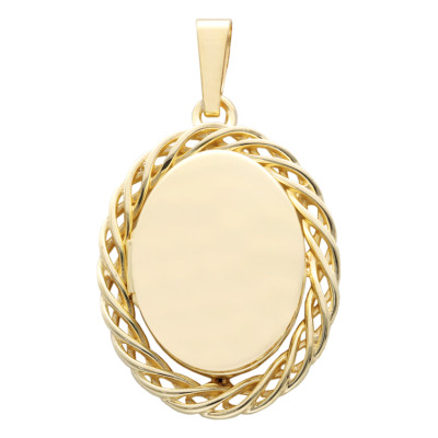 Pendentif Porte Photo Ovale, Or Jaune 375, 18x23mm - Vandona