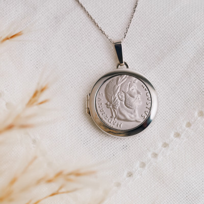 Pendentif Porte Photo Napoléon III, Argent 925, 22mm - Vandona