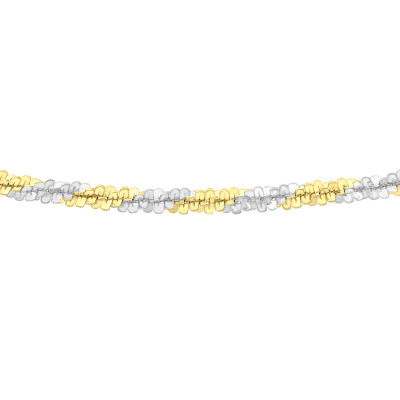 Chaîne Maille Tocalle en 2 Ors 375, Longueur 41 cm - Manillon