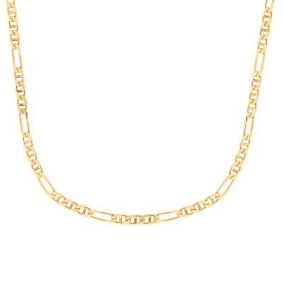 Chaîne Marine Alternée, Or jaune 750, 40 cm - Manillon