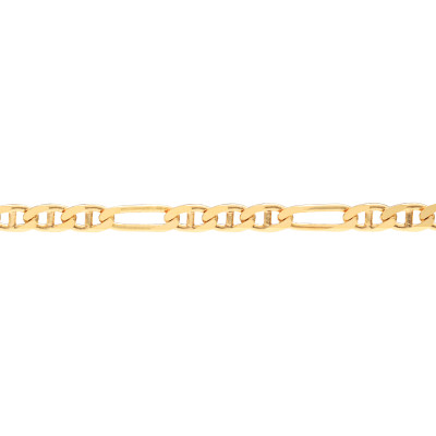 Chaîne Marine Alternée, Or jaune 750, 40 cm - Manillon