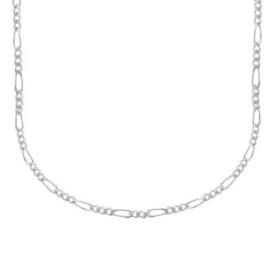 Chaîne Figaro 1-3, Argent 925, 60 cm - Manillon