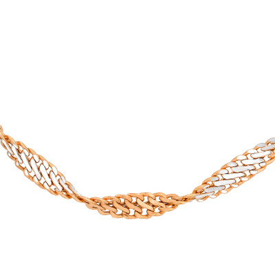 Chaîne Gourmette Torsadée, 2 Ors 375, 3.40 mm, 41 cm - Manillon