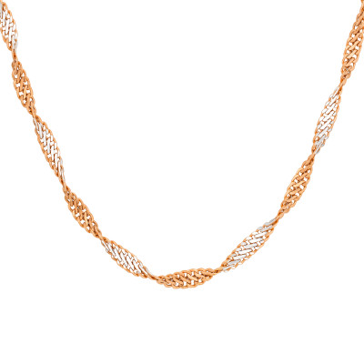 Chaîne Gourmette Torsadée, 2 Ors 375, 3.40 mm, 41 cm - Manillon