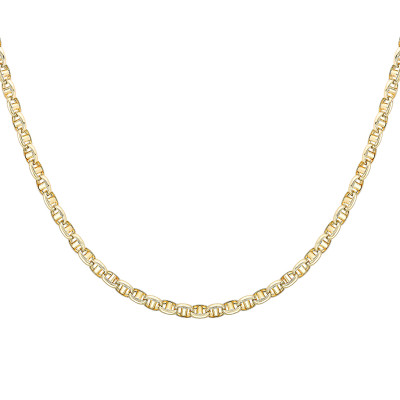 Chaîne Maille Marine Creuse, Or Jaune 375, 5.30 mm, 51 cm - Manillon
