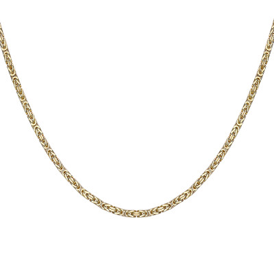 Chaîne Byzantine Carrée, Or Jaune 375, 3.30 mm, 46 cm - Manillon