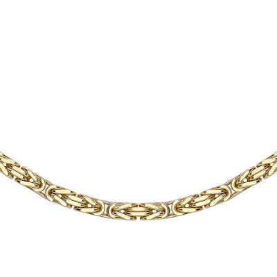 Chaîne Byzantine Carrée, Or Jaune 375, 3.30 mm, 46 cm - Manillon