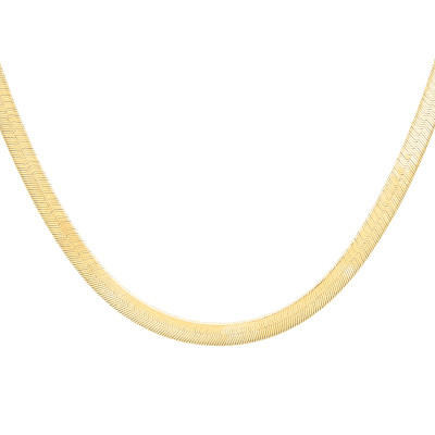 Chaîne Maille Chevron, Or Jaune 375, 4.90mm, 41 cm - Manillon