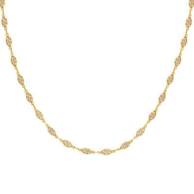 Chaîne Maille Filigrane Ovale, Or Jaune 375, 5.20mm, 46 cm - Manillon
